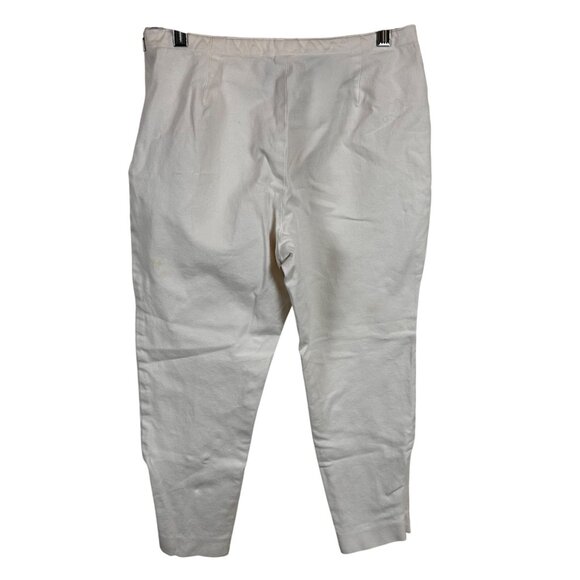 Ralph Lauren Size 12P Petite White Pants Elastic Waist Cotton Blend - Picture 6 of 9